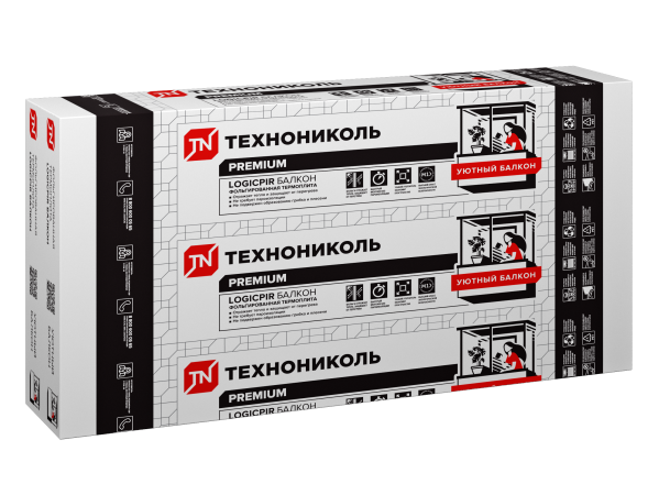 Плиты LOGICPIR Балкон 1190x590x30мм, с L-кромкой
